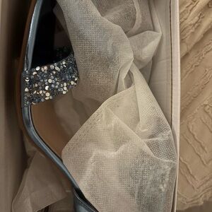 Sparkling Blue Open-Toe Heels